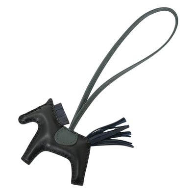 HERMES エルメス バッグチャーム ロデオ PM 黒 (ブラック)/ヴェールマングローブ/ブルーニュイ アニョーミロ(ラム) G刻印 新品