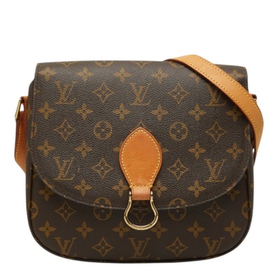 ルイ ヴィトン モノグラム サンクルーGM 斜め掛け ショルダーバッグ M51242 ブラウン PVC レザー レディース LOUIS VUITTON 中古