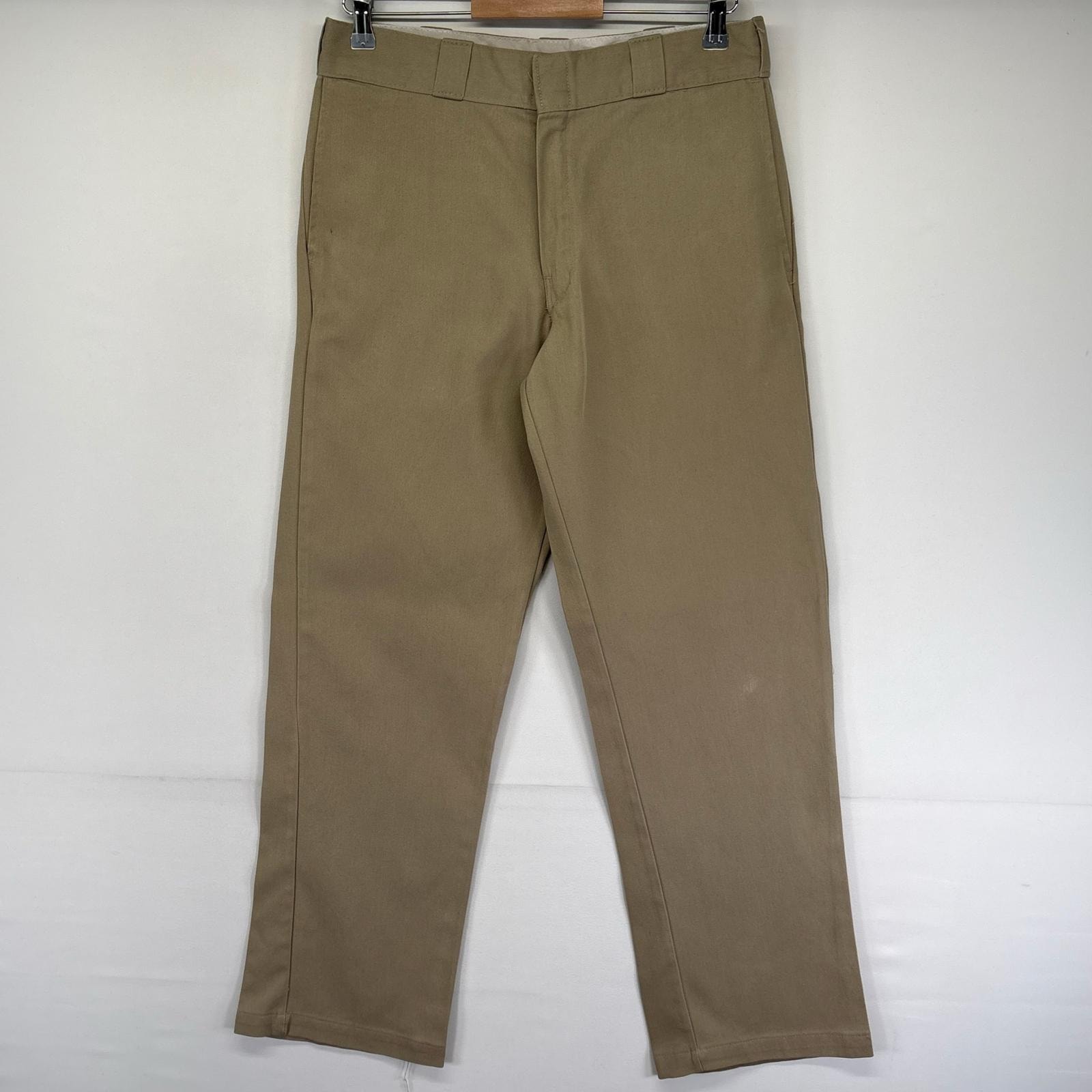 古着 ディッキーズ Dickies パンツ 874 ワークパンツ チノパン ジッパーフライ ストレート ワンポイント w32 L32  ベージュ系 メンズ