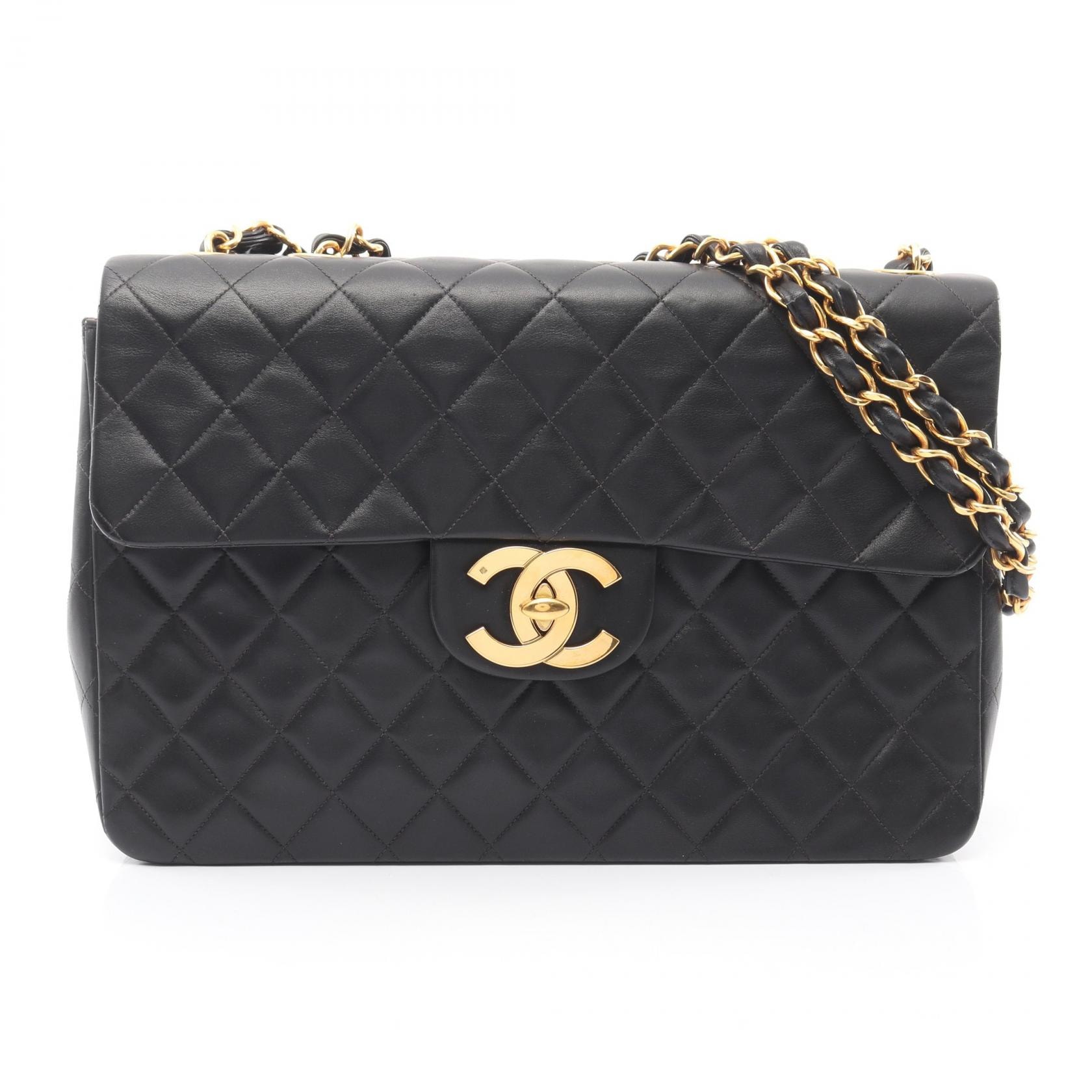 シャネル CHANEL デカマトラッセ34 ショルダーバッグ バッグ ラムスキン(羊革) レディース ブラック系 【中古】