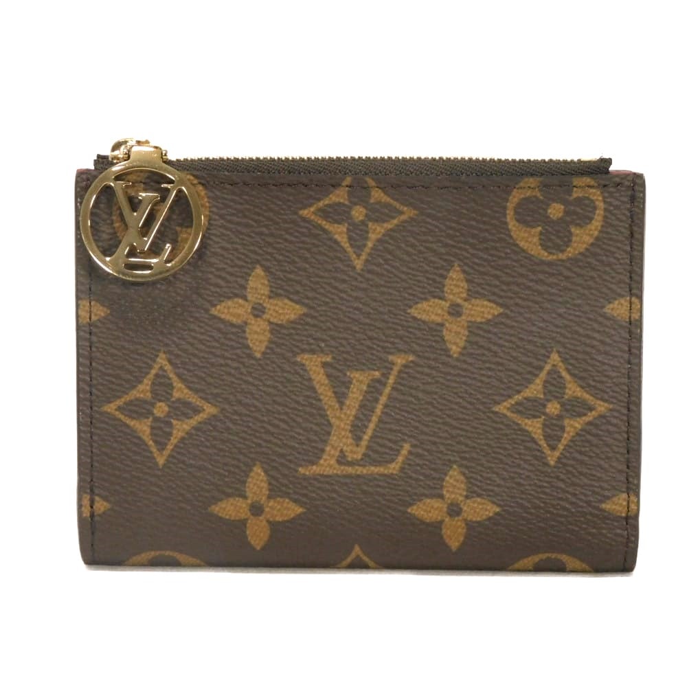 LOUIS VUITTON ルイ・ヴィトン ポルトフォイユ リサ LVサークル LVロゴ フラワー ブラウン フューシャ スナップボタン 札入れ カードケース コインケース RFID ICチップ 未使用 モノグラム グレナード 二つ折り財布 M11380