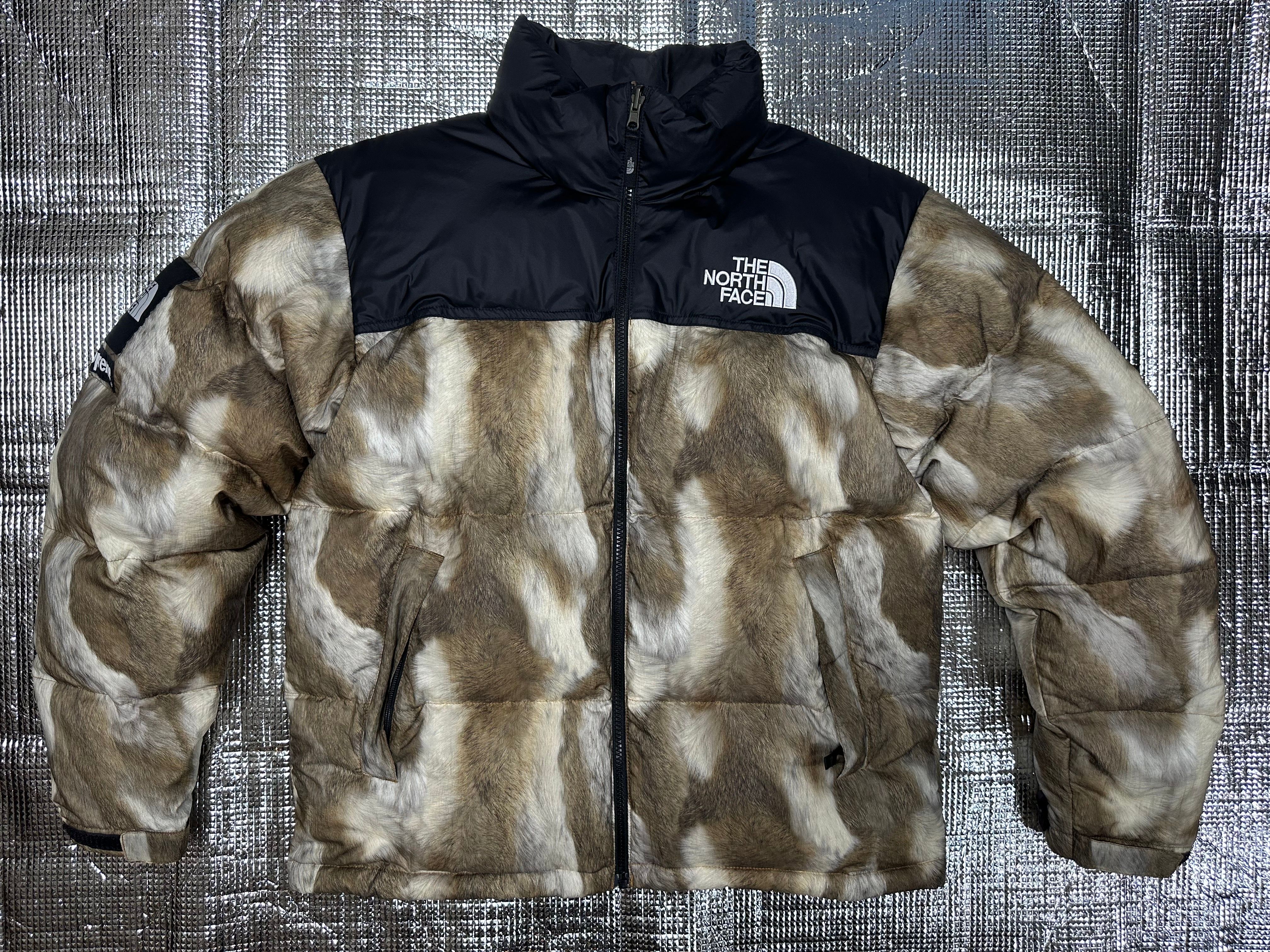 Supreme x The North Face Fur Print Nuptse Jacket "Brown"