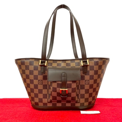 LOUIS VUITTON ルイヴィトン マノスク PM ダミエ レザー PVC トートバッグ ブラウン
44695