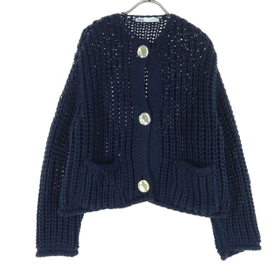ZARA ザラ 長袖 ニットカーディガン M ネイビー
