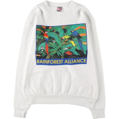 古着 90年代 オニータ ONEITA POWER-SWEATS インコ柄 アニマル スウェットシャツ トレーナー USA製 メンズXL相当 ヴィンテージ/eaa501300