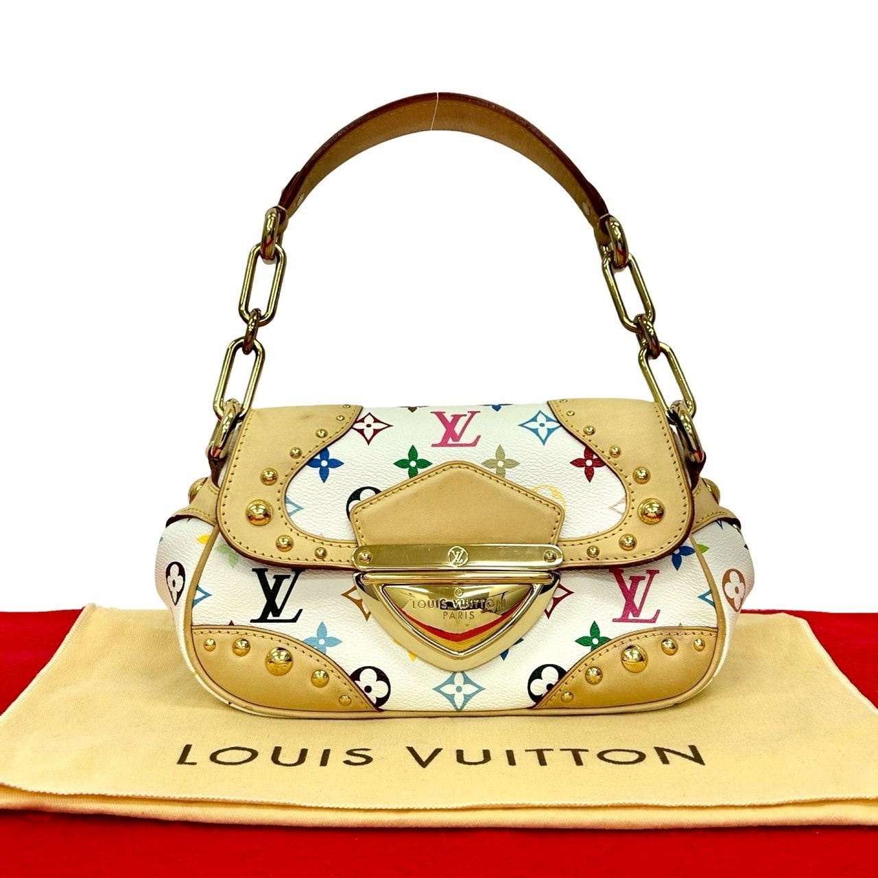 LOUIS VUITTON ルイヴィトン マリリン モノグラム マルチカラー レザー PVC ショルダーバッグ ホワイト
 34570