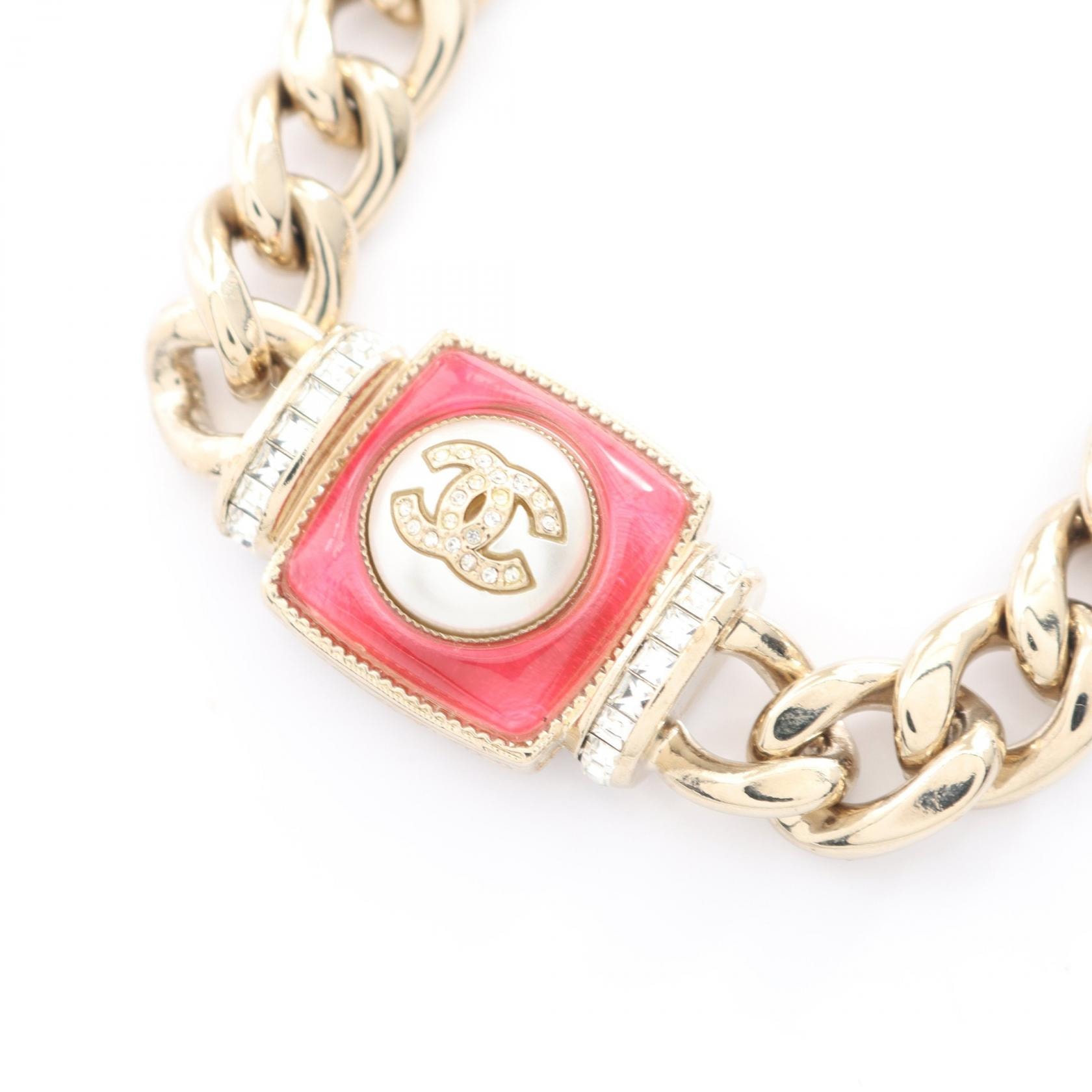 シャネル CHANEL ココマーク ネックレス ジュエリー GP(ゴールドメッキ) フェイクパール レディース ゴールド系 / ピンク系 【中古】