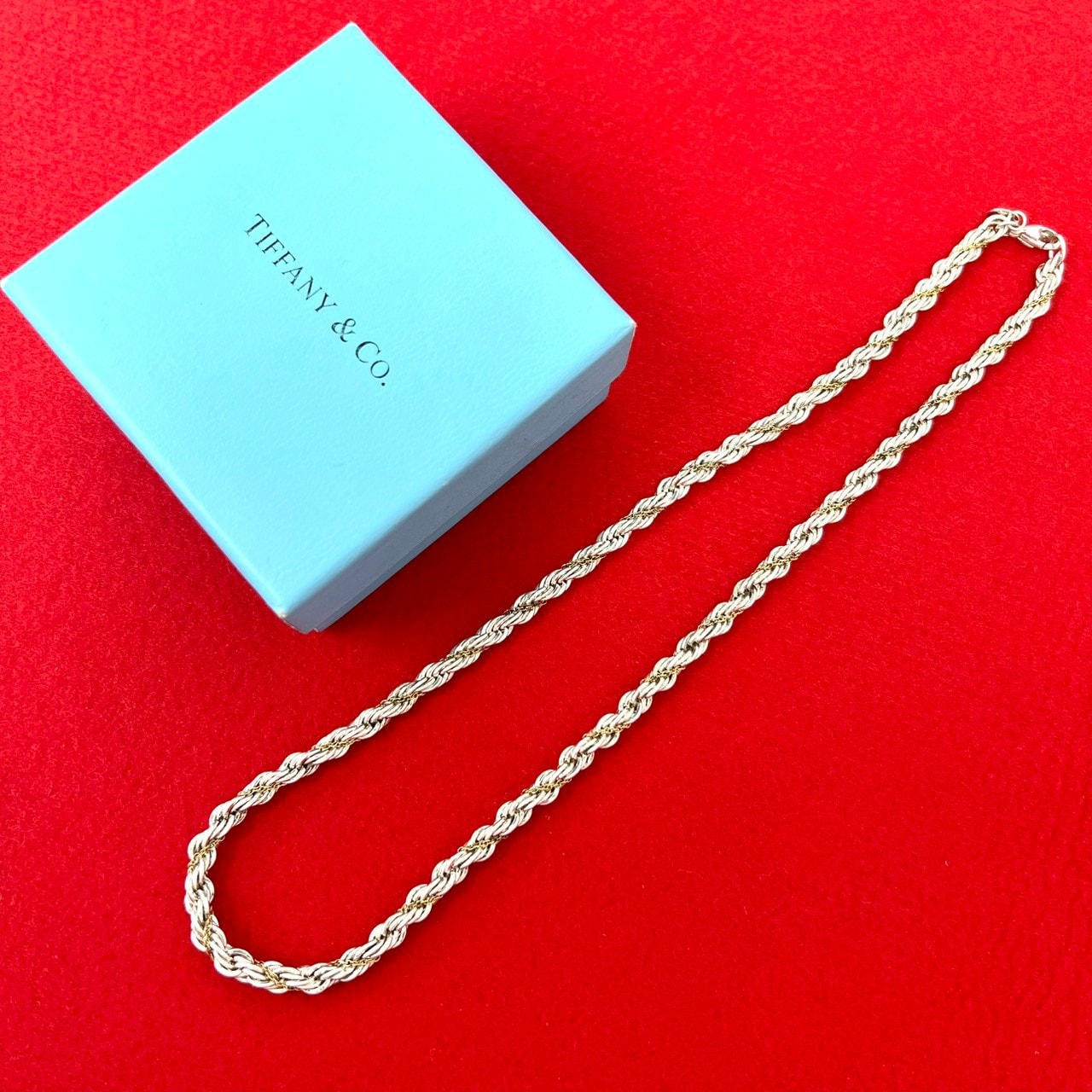 TIFFANY&Co. ティファニー ツイストロープ チェーン ネックレス シルバー925 K18イエローゴールド ネックレス シルバー
 11845