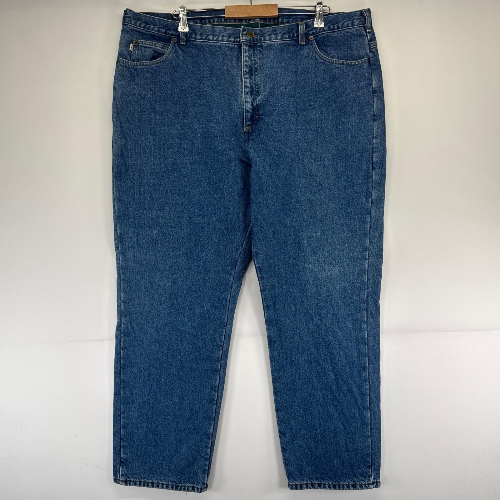 古着 エルエルビーン L.L.Bean フリース パンツ ジーパン フリースライナー付 テーパード W46 L32 ブルー系 メンズ