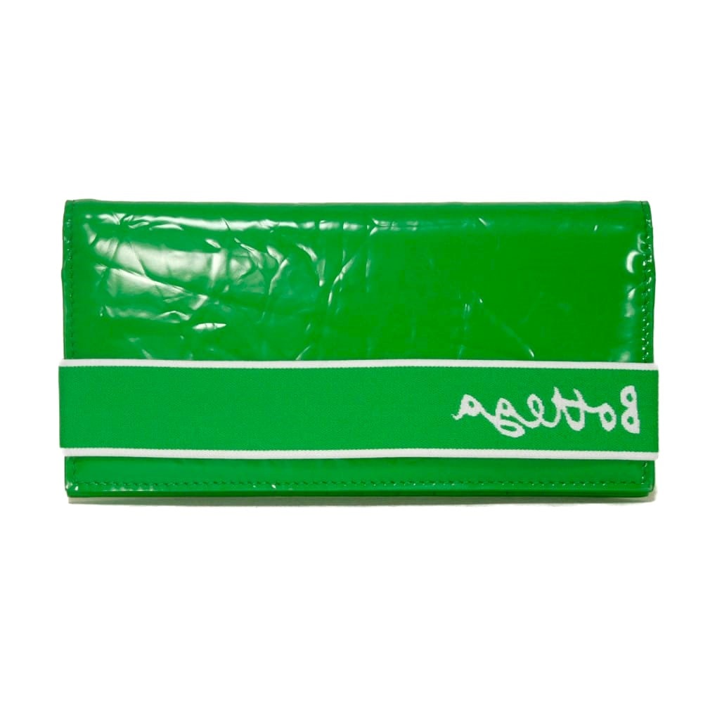 BOTTEGAVENETA ボッテガヴェネタ ロゴ バンド ロングウォレット ライトグリーン ホワイト 二つ折り 長札入れ カードケース RFID ICチップ パラキート 長財布 701271 V1RW5 3826