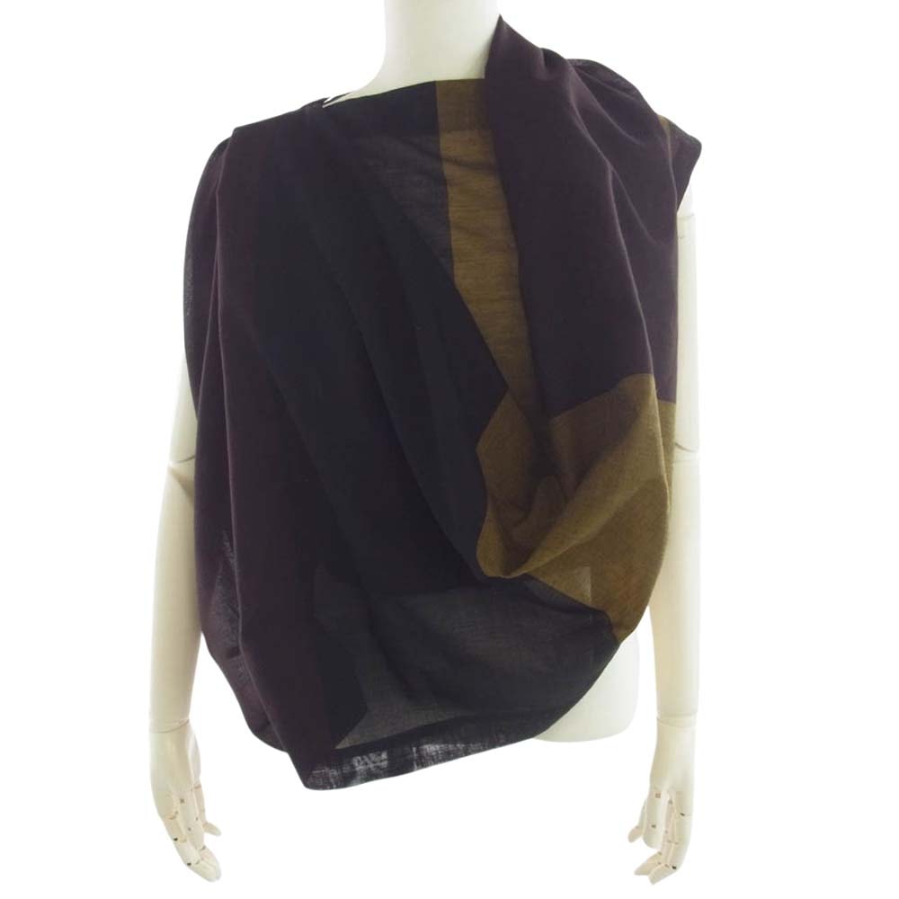 ISSEY MIYAKE イッセイミヤケ ワンピース IM43-FJ057 ENCLOTHE PLAID デザイン 半袖 ワンピース ブラウン系 グリーン系 2【美品】【中古】