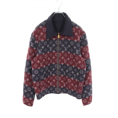 ルイ・ヴィトン LOUIS VUITTON モノグラム ダブルフェイス リバーシブル ワークウェア ブルゾン 衣料品 アウター ウール カシミヤ シルク レッド レディース ネイビー系 / レッド系 RM261MJ WLD HUB41E 【中古】