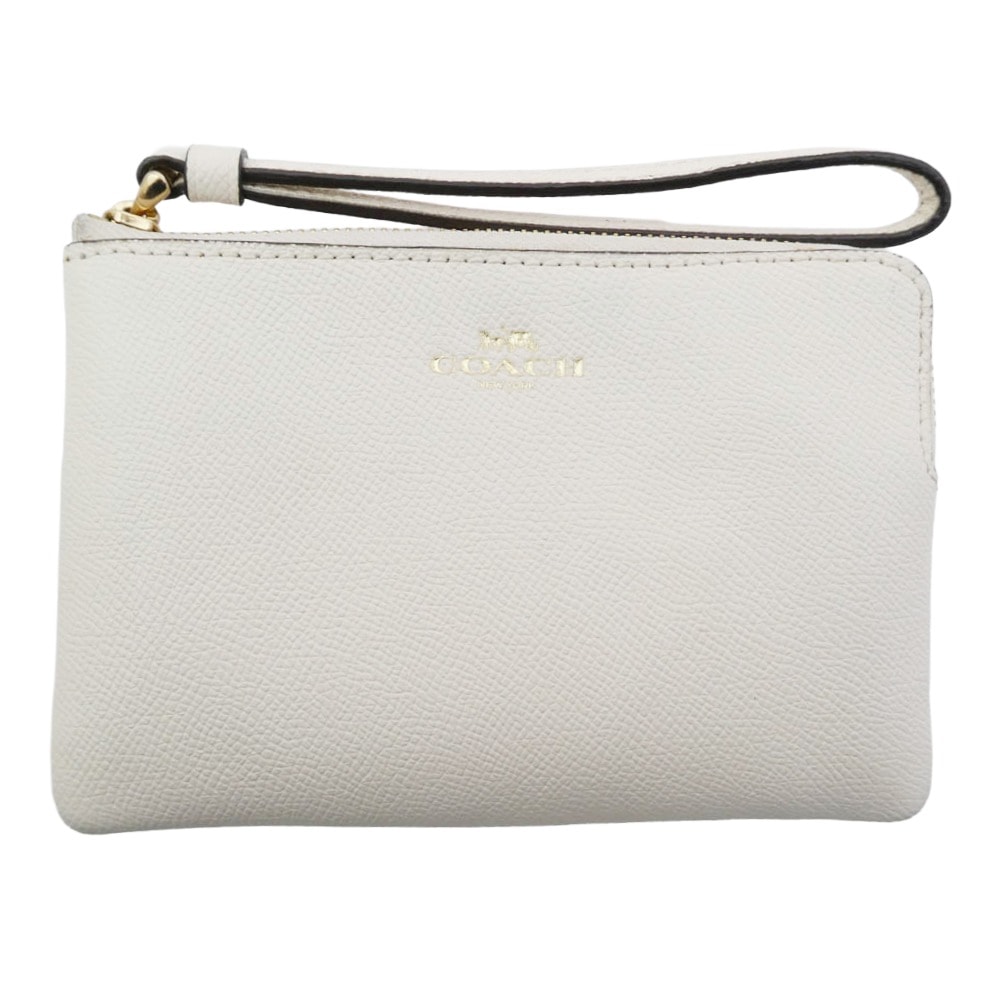 COACH コーチ コインケース F58032 リストレット レザー ポーチ コインケース オフホワイト系【中古】