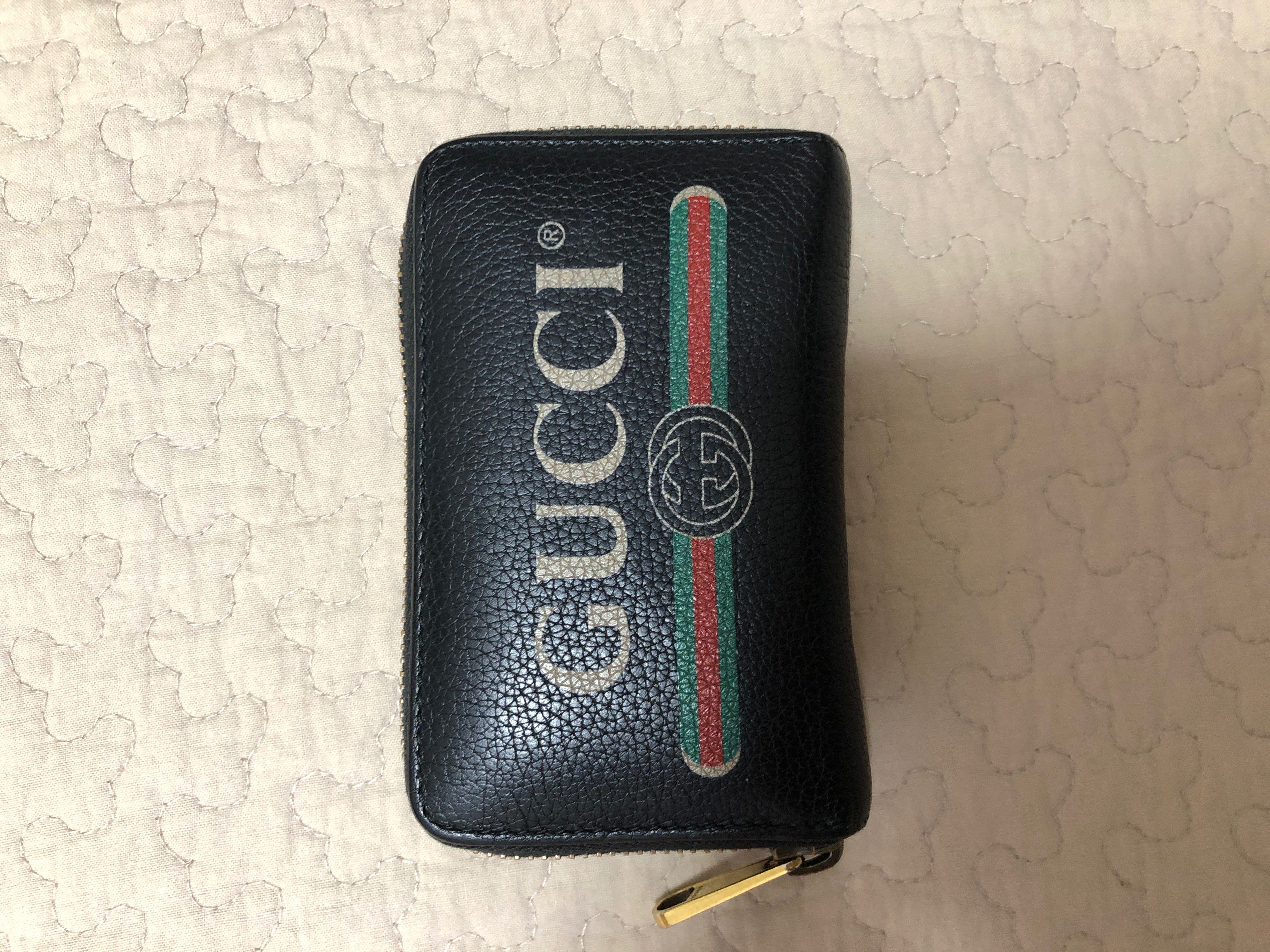 GUCCI Vintage Logo Print Card Case "Pink"