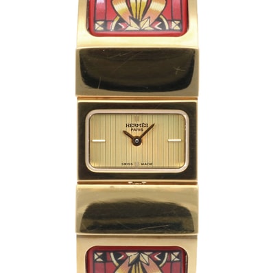 エルメス ロケ 腕時計 時計 GP L01.201 クオーツ レディース 1年保証 HERMES 中古