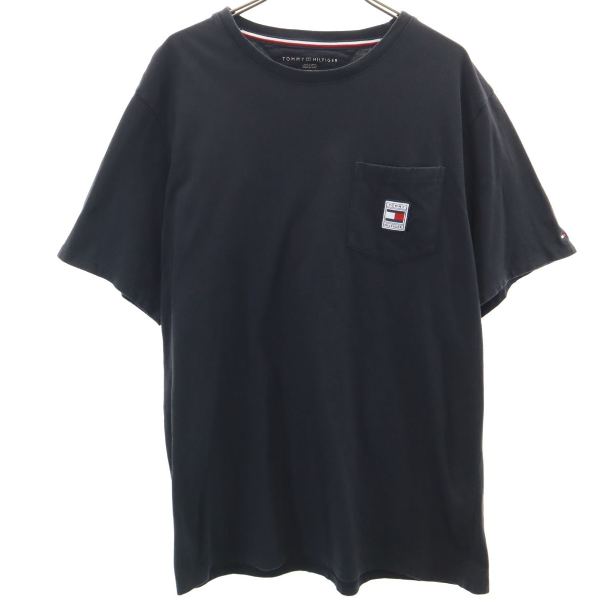 TOMMY HILFIGER トミーヒルフィガー 半袖 Tシャツ XL ブラック ポケT