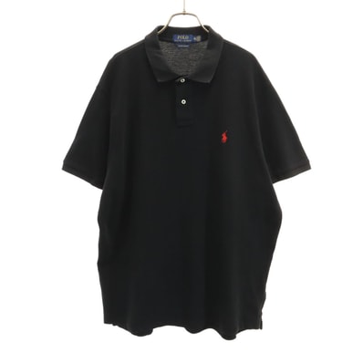 POLO RALPH LAUREN ポロラルフローレン 半袖 ポロシャツ XXL ブラック CUSTOM SLIM FIT 鹿の子