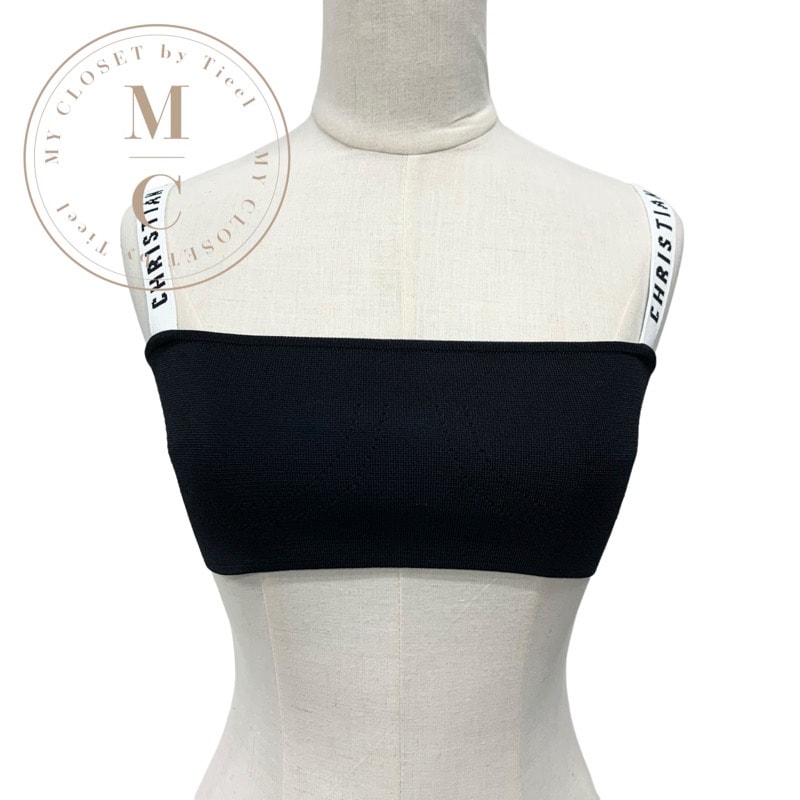 クリスチャンディオール CHRISTIAN DIOR トップス  ブラック ホワイト ブラトップ ブラレット