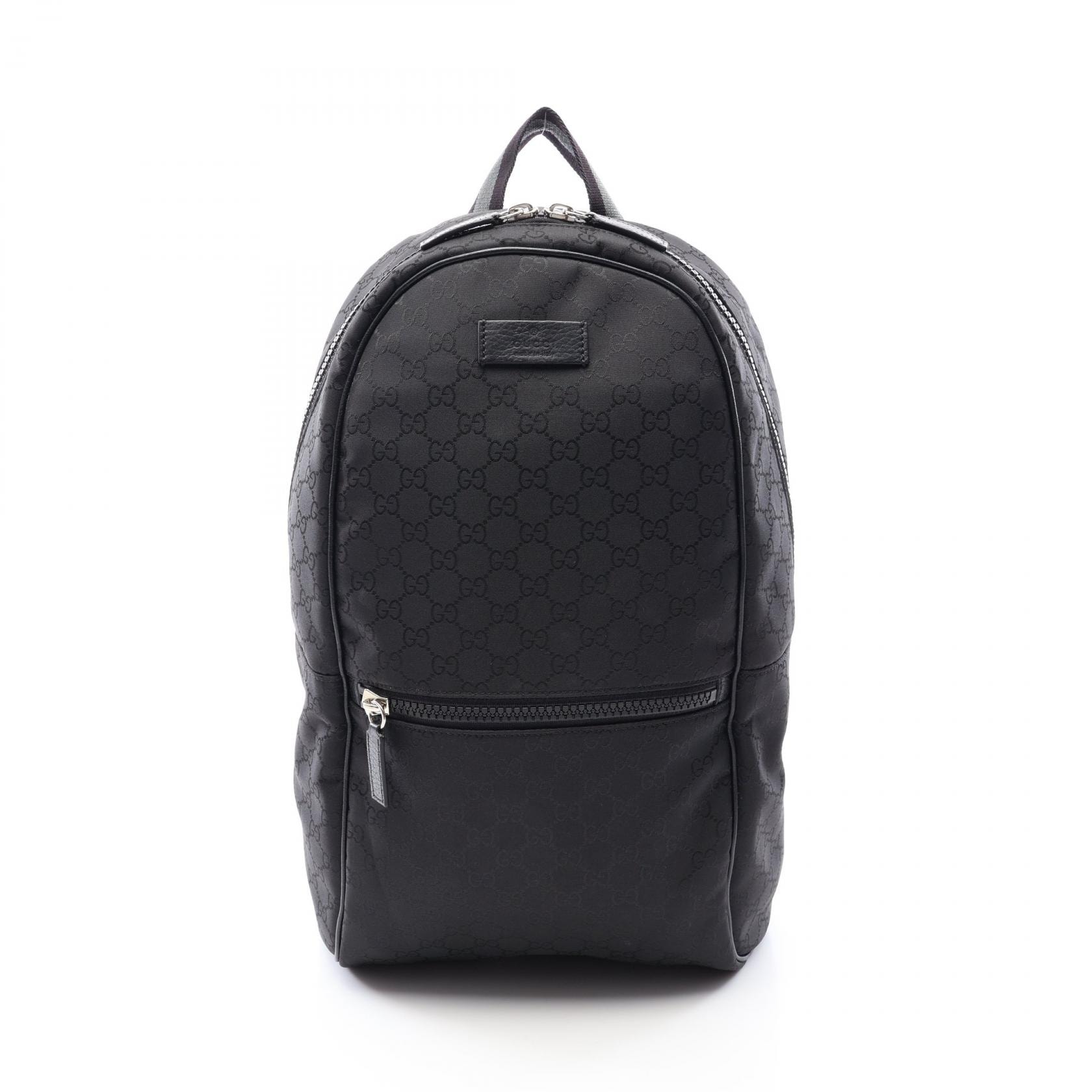 グッチ GUCCI GGナイロン リュックサック バックパック バッグ ナイロン レザー メンズ レディース ブラック系 449181 【中古】
