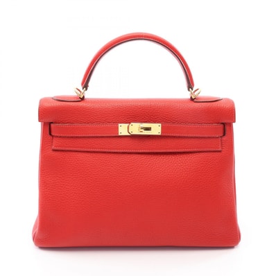 エルメス HERMES ケリー32 内縫い 2WAY ハンドバッグ バッグ レザー トリヨンクレマンス トリヨンクレマンス ルージュガランス □I刻印(2005年製造) レディース レッド系 【中古】