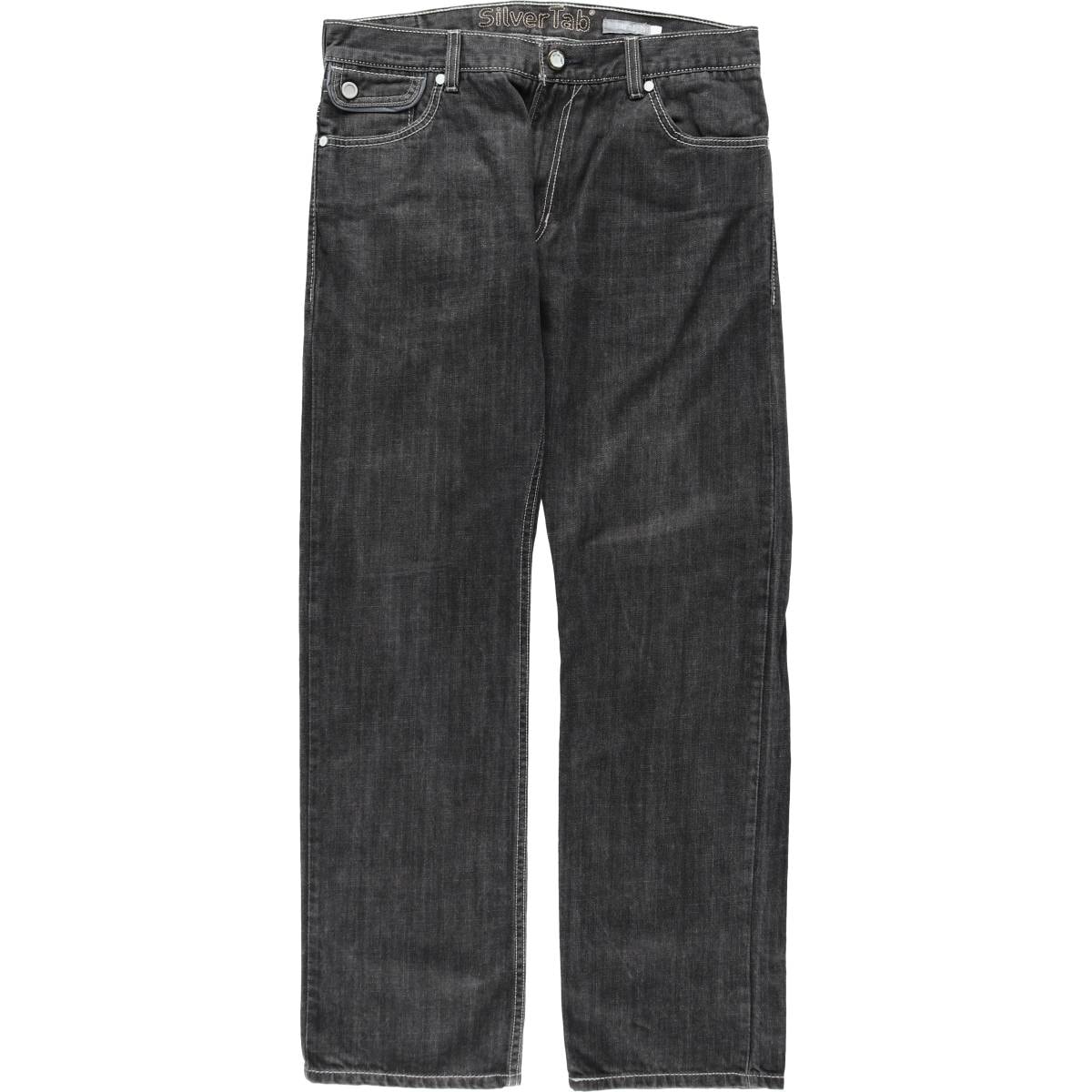 古着 リーバイス Levi's SILVER TAB シルバータブ STRAIGHT ブラックデニム ストレートデニムパンツ メンズw34相当/eaa620204