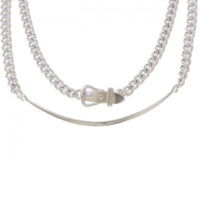 Hermes Boucle Sellier Inflexible Necklace "Silver"