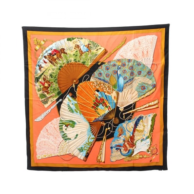 エルメス HERMES カレ90 BRISE de CHARME スカーフ 衣料品 シルク シルク レディース ブラック系 / マルチカラー 【中古】
