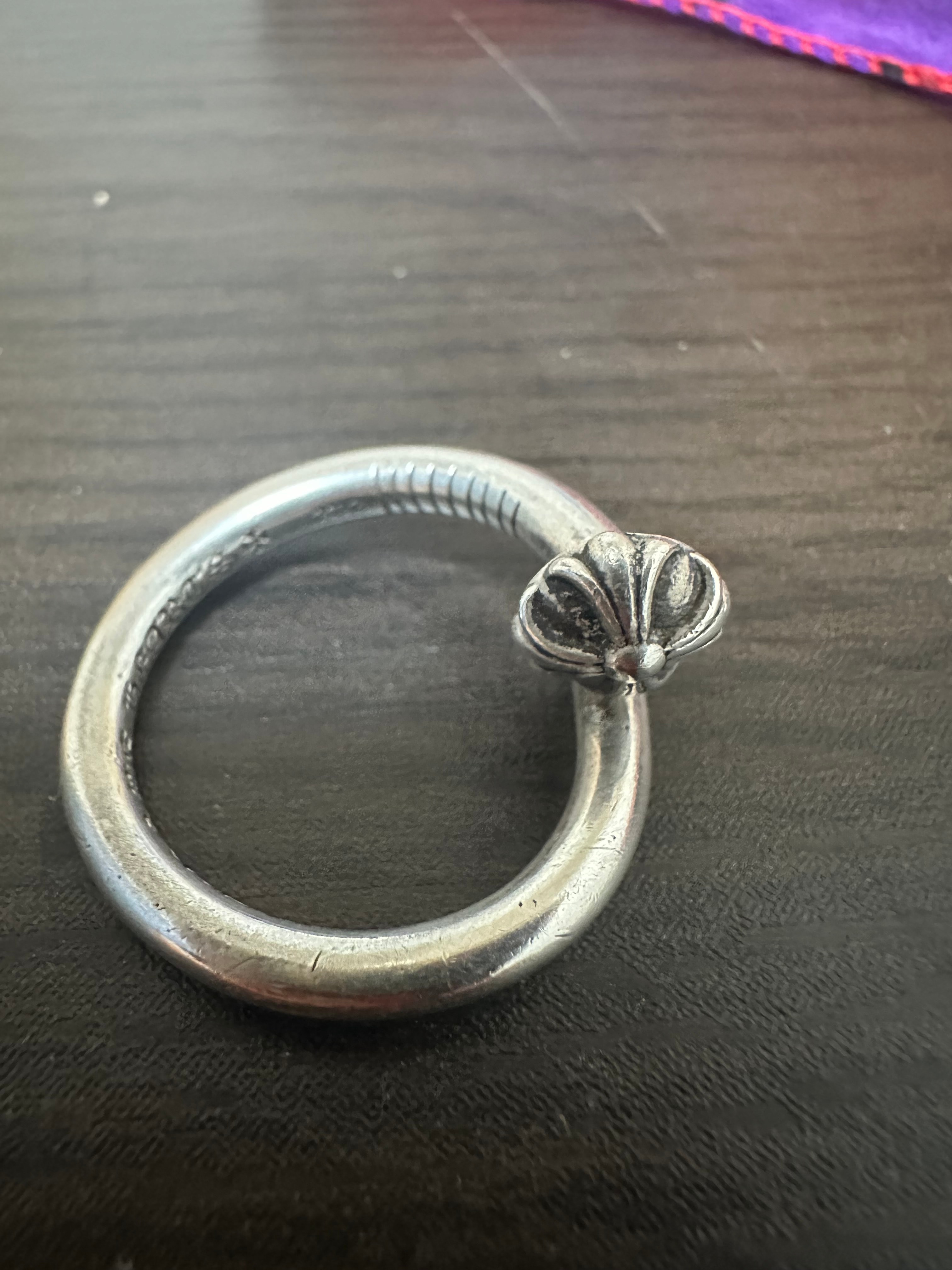 Chrome Hearts Nail Ring with Cross Ball "Silver"