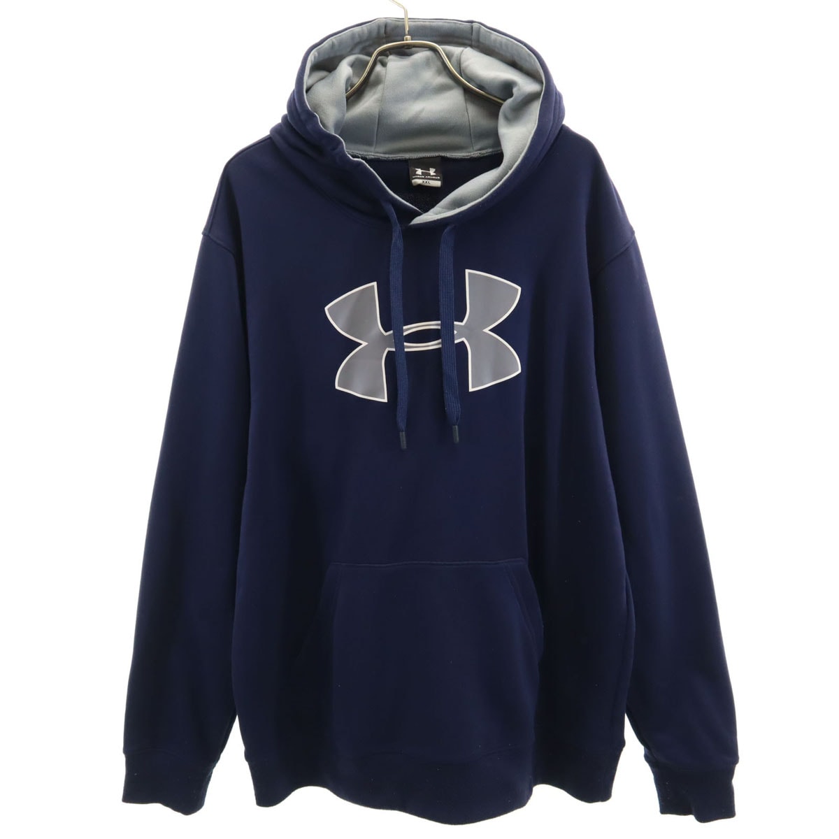 UNDER ARMOUR アンダーアーマー 長袖 スウェットパーカー XXL ネイビー プルオーバー ビックサイズ