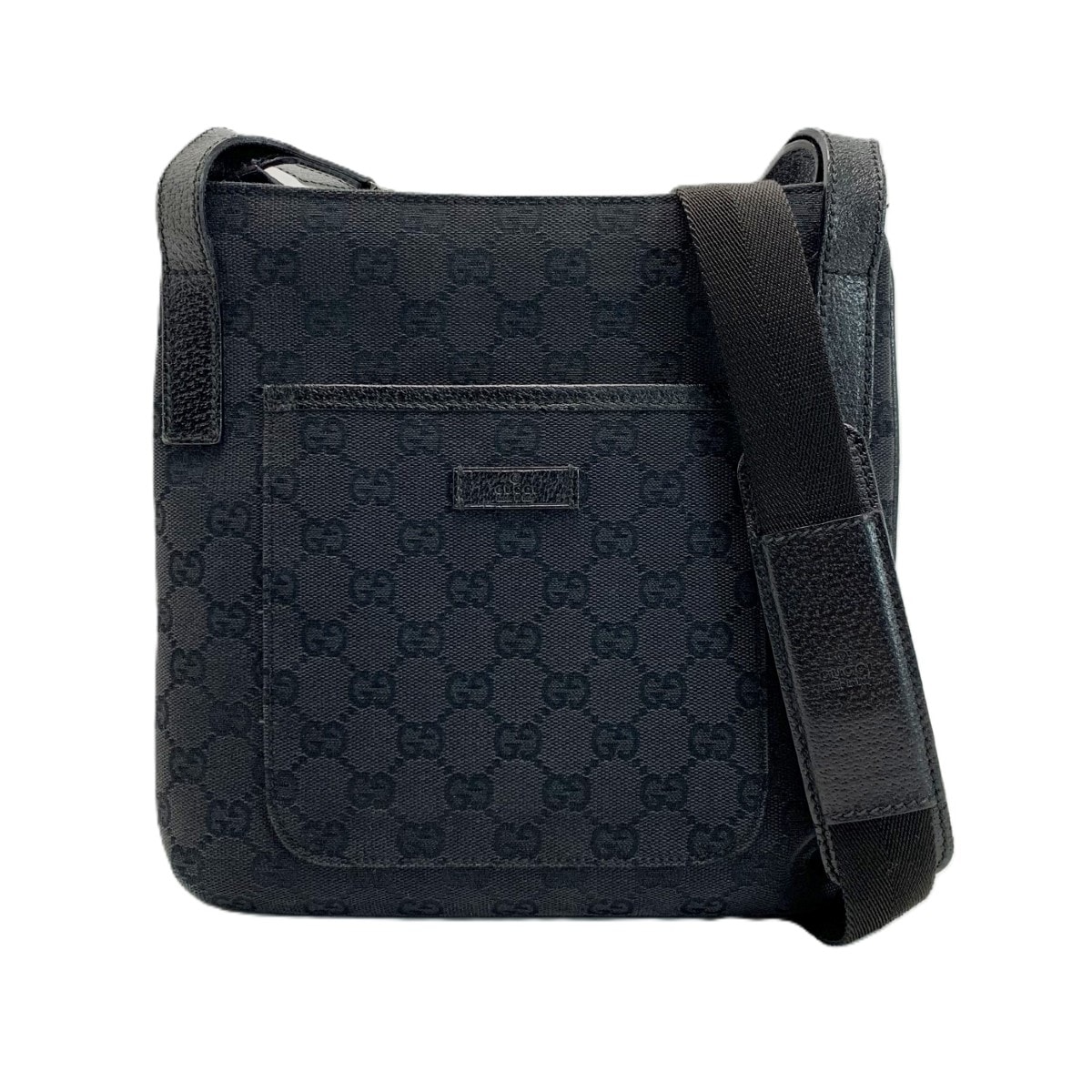 GUCCI グッチ ショルダーバッグ キャンバス×レザー 122793 ブラック