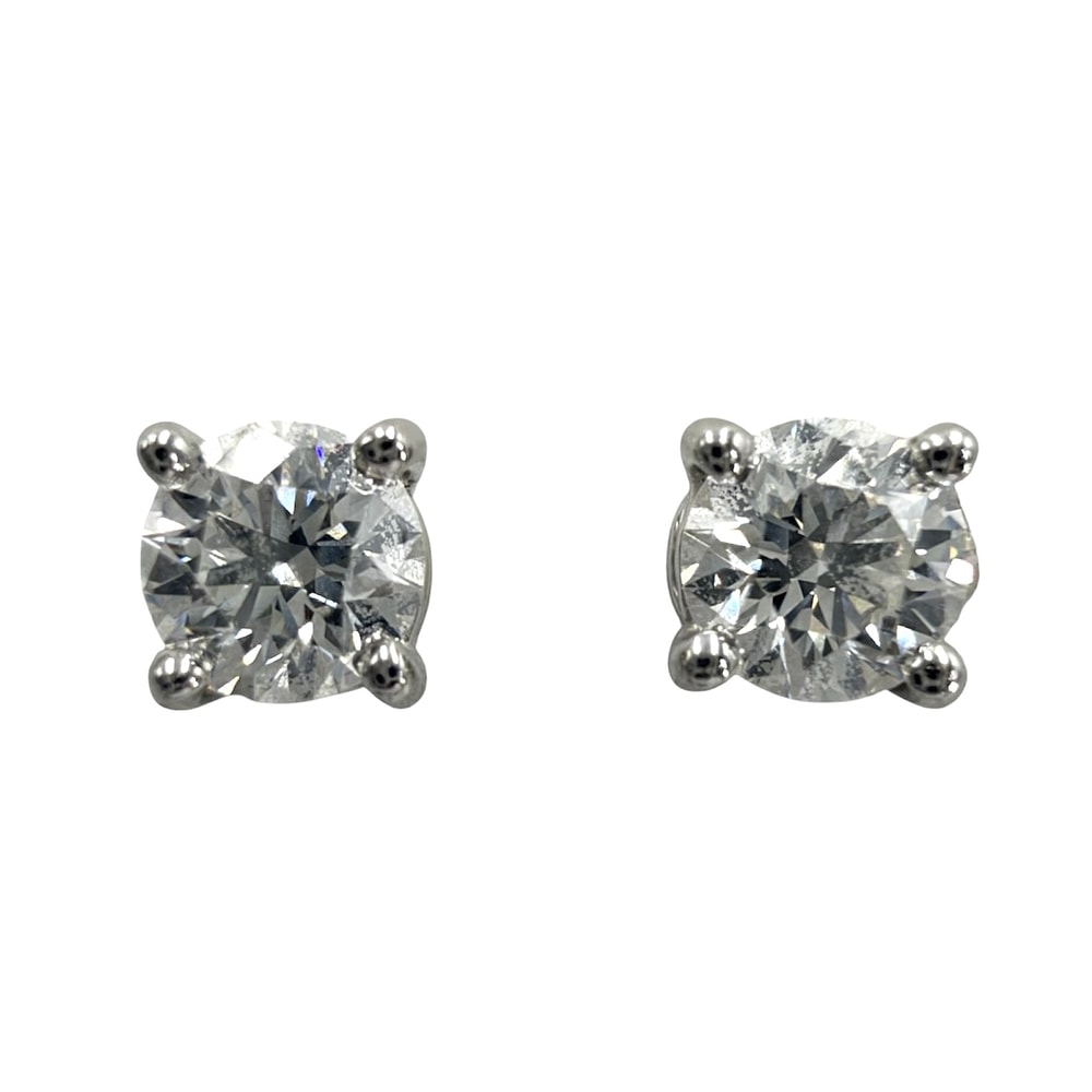 TIFFANY&Co. ティファニー ピアス ソリティア ジュエリー アクセサリー Pt950プラチナ    ダイヤモンド レディース 約2.6g【中古品】