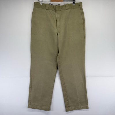 古着 ディッキーズ Dickies パンツ ワークパンツ チノパン 874 ワンポイントロゴ w38×L32 ベージュ系 メンズ