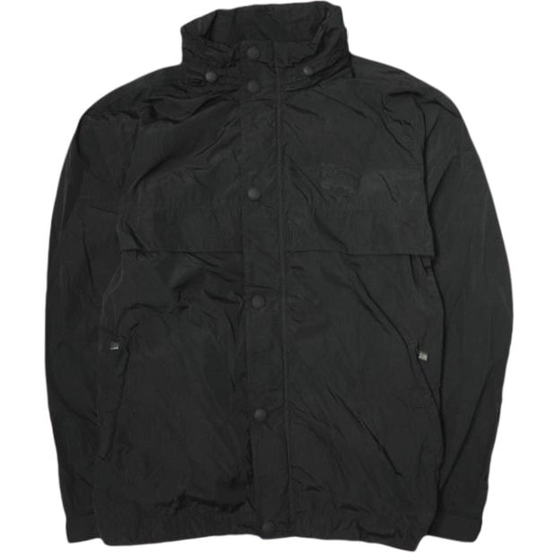 BURBERRY バーバリー WINDBREAKER HARROGATE WITH HIDDEN HOOD EKDロゴパッチ ナイロンジャケット 8067470 L BLACK アウター g21097