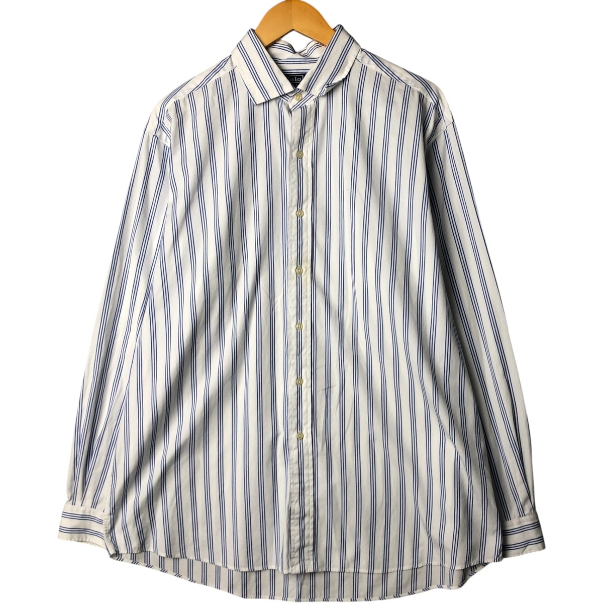 古着 ラルフローレン Ralph Lauren POLO by Ralph Lauren WESTERTON ワイドカラー 長袖 コットンストライプシャツ メンズXL相当/eaa574099