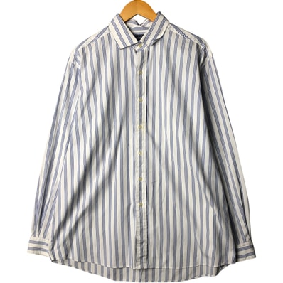 古着 ラルフローレン Ralph Lauren POLO by Ralph Lauren WESTERTON ワイドカラー 長袖 コットンストライプシャツ メンズXL相当/eaa574099
