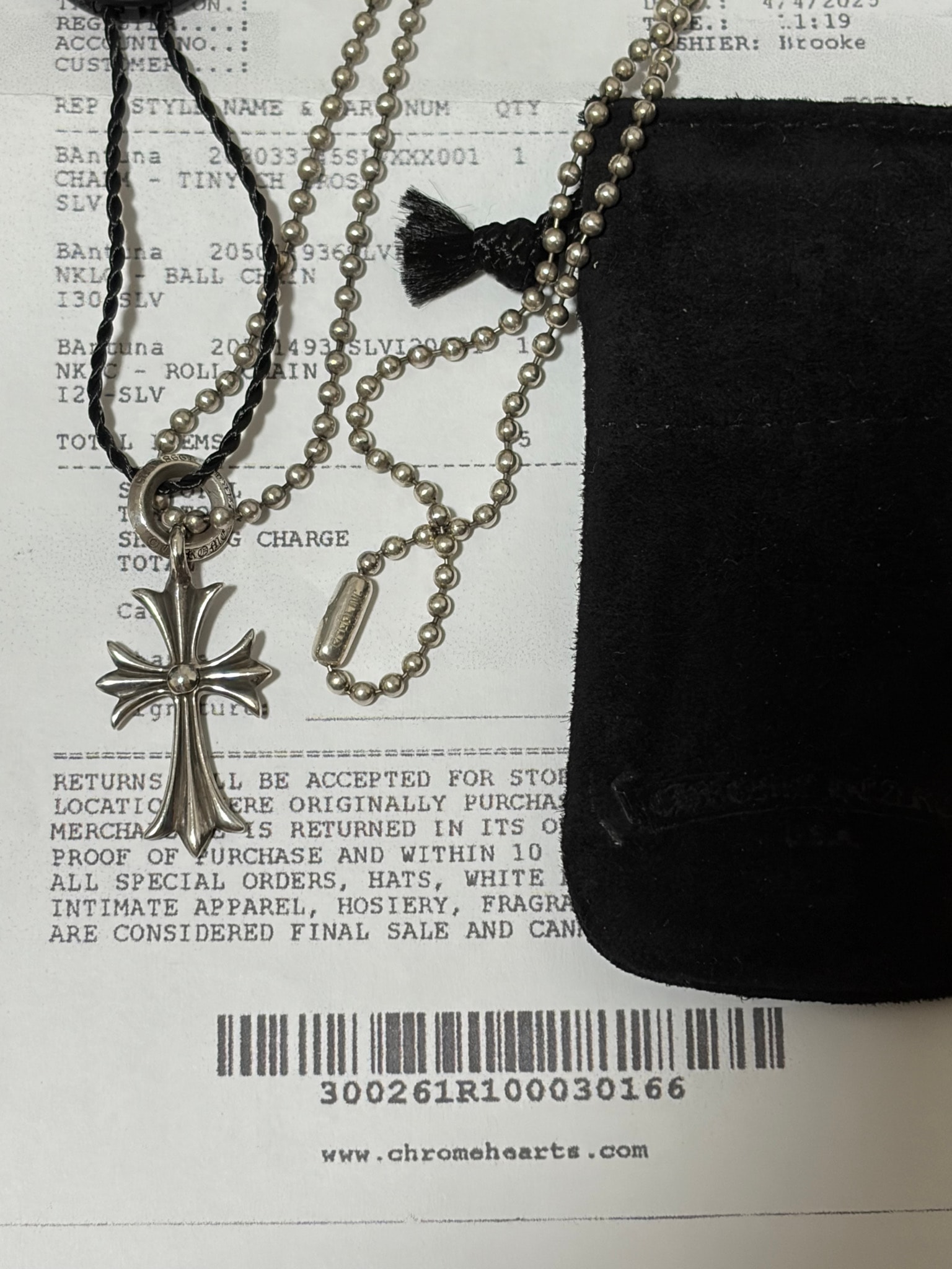 Chrome Hearts Tiny CH Cross Charm "Silver"