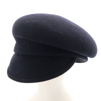 美品 CA4LA カシラ 日本製 ウール キャスケット ネイビー 帽子