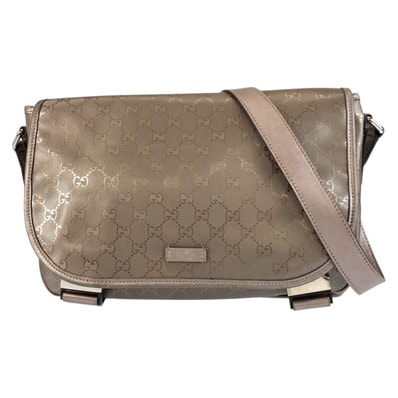 美品 GUCCI グッチ GGインプリメ メタリックブラウン シルバー金具 PVC ショルダーバッグ メッセンジャーバッグ 505687 【中古】