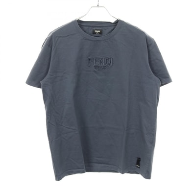 フェンディ FENDI ロゴ刺繍 カットソー 衣料品 トップス コットン レディース グレー系 【中古】