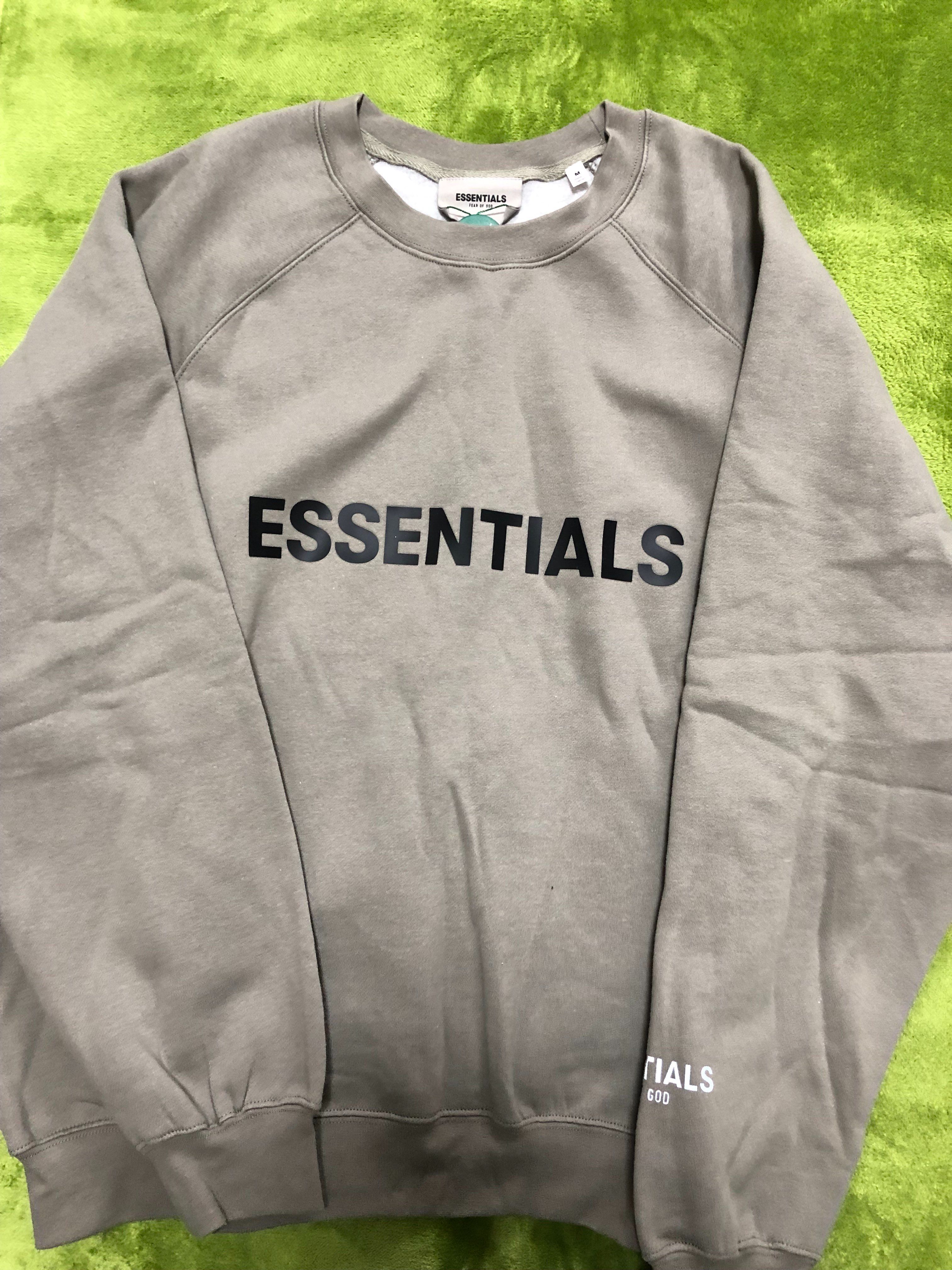 FEAR OF GOD ESSENTIALS 3D Silicon Applique Crewneck "Gray Flannel/Charcoal"