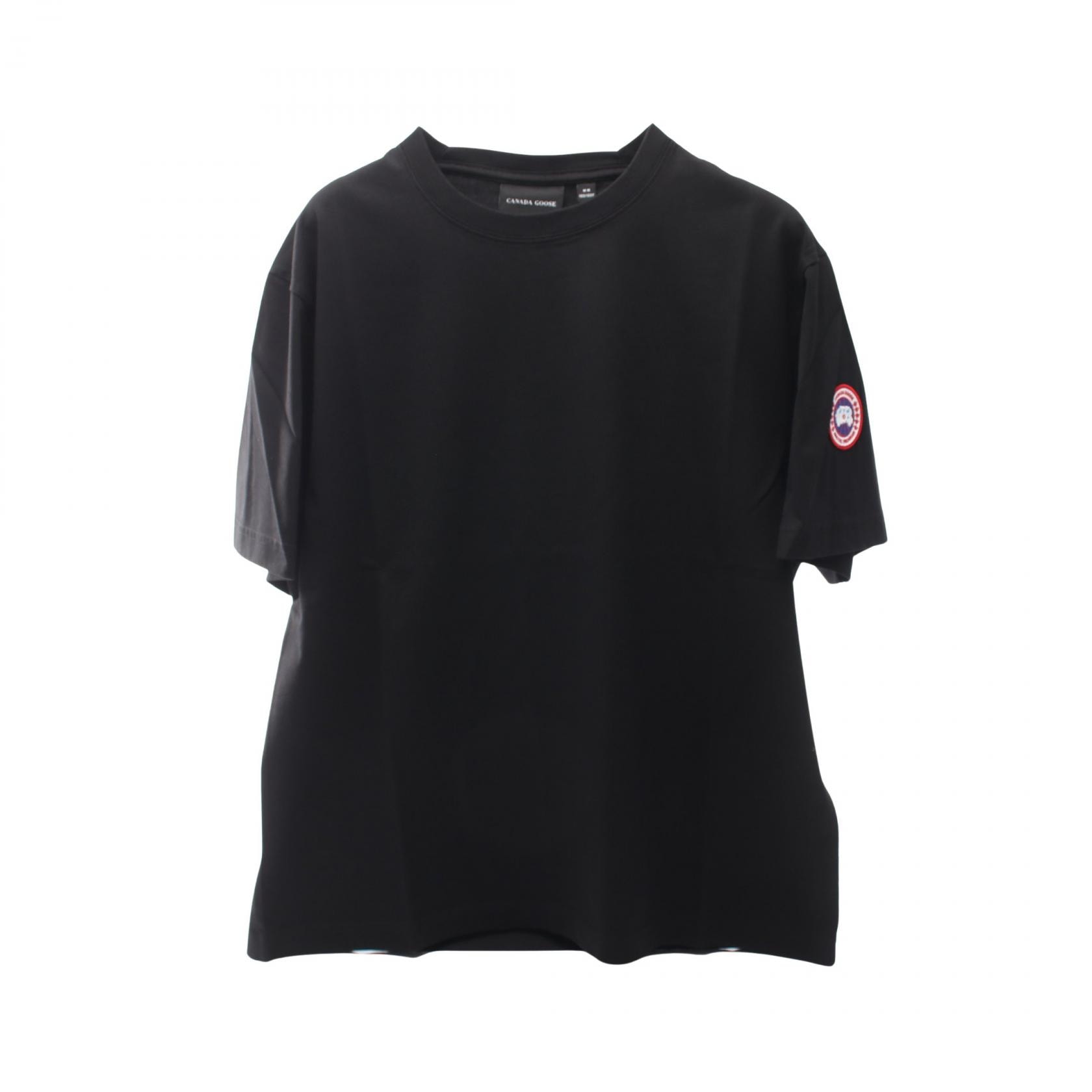 カナダグース CANADA GOOSE NOVO T-SHIRT ノヴォ 半袖Tシャツ 衣料品 トップス コットン メンズ ブラック系 1328M9061L 【新品】