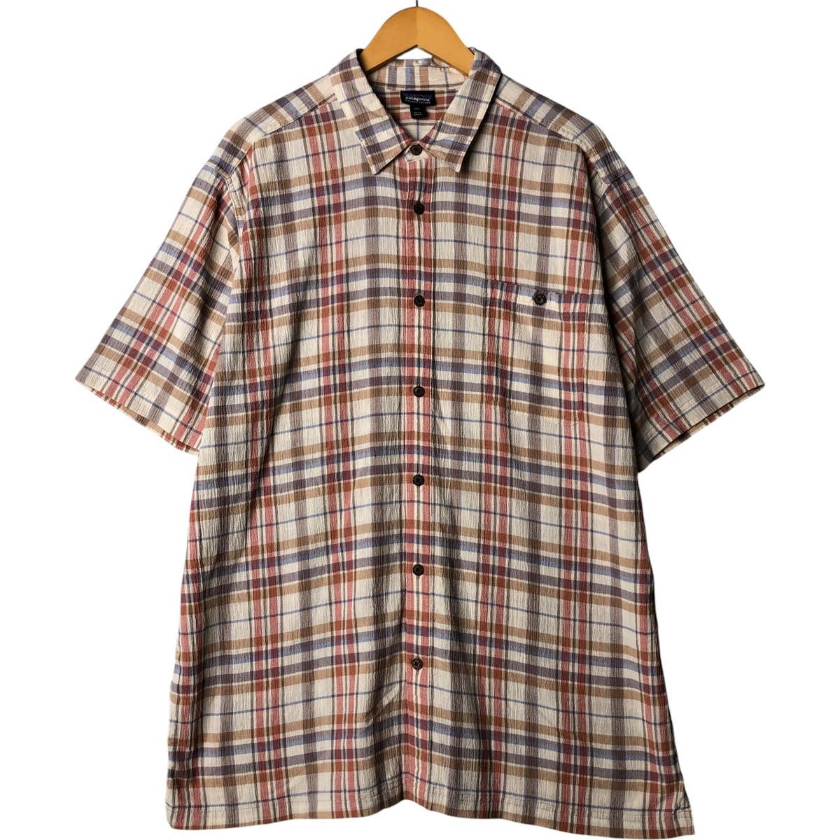 古着 パタゴニア Patagonia A/C シャツ 52921SP23 楊柳クレープ 半袖 コットン チェックシャツ ボックスシャツ メンズXXL相当/eaa567294