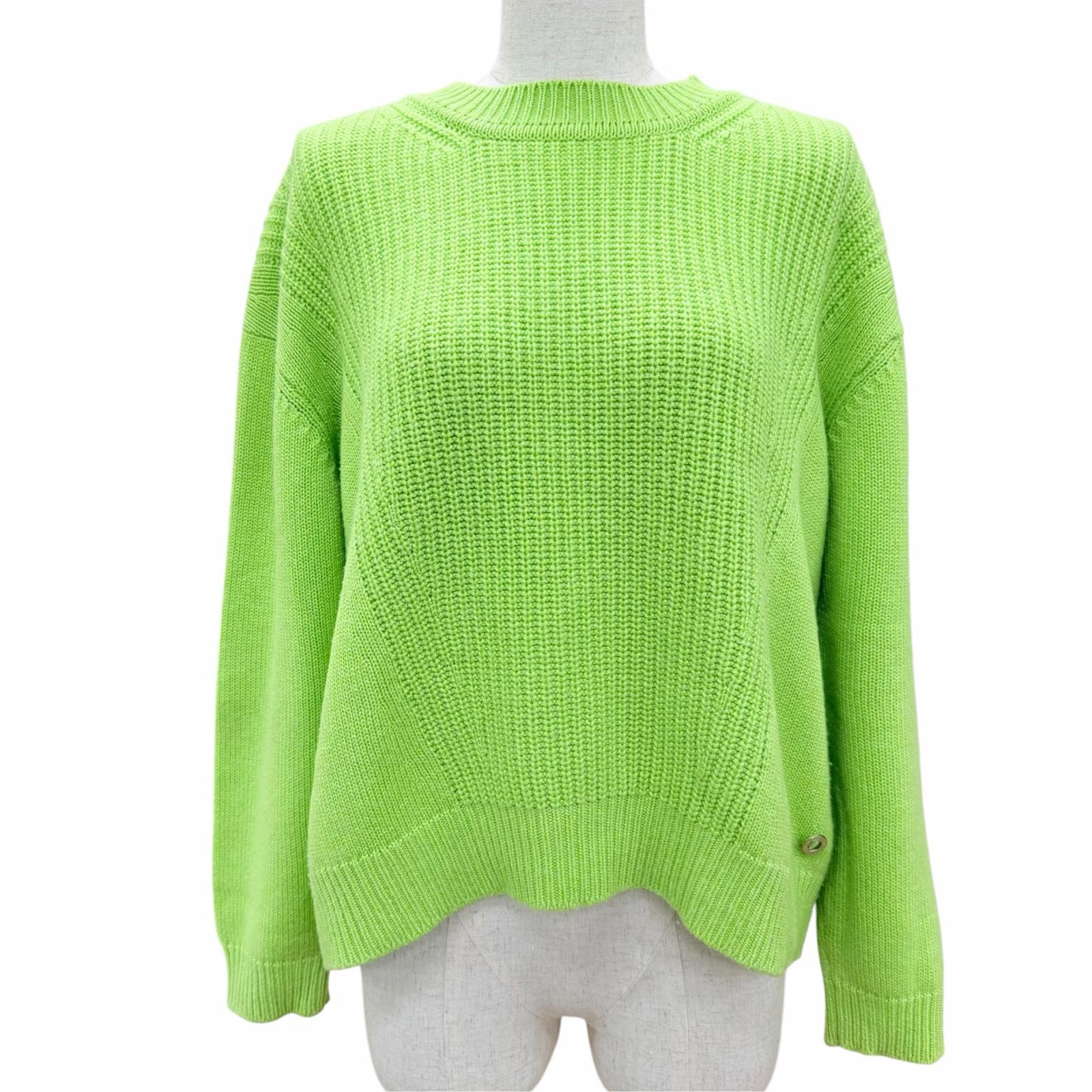極美品 エルメス ニット グリーン レディース 36 3E2604D1