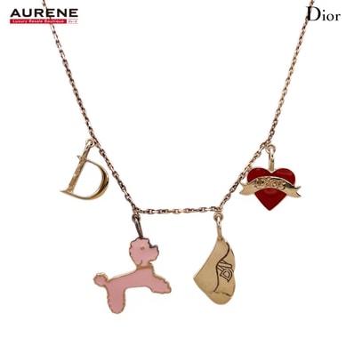 Dior ディオール ネックレス アイコンチャーム ロゴ ハート ヴェルメイユ SV925 ゴールド レディース
【中古】
