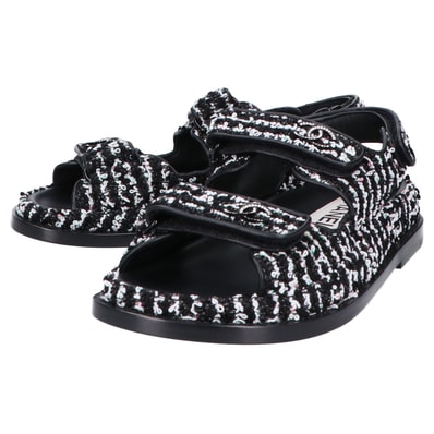 シャネル G35927 ココマーク ツイード/レザー フラット 36C