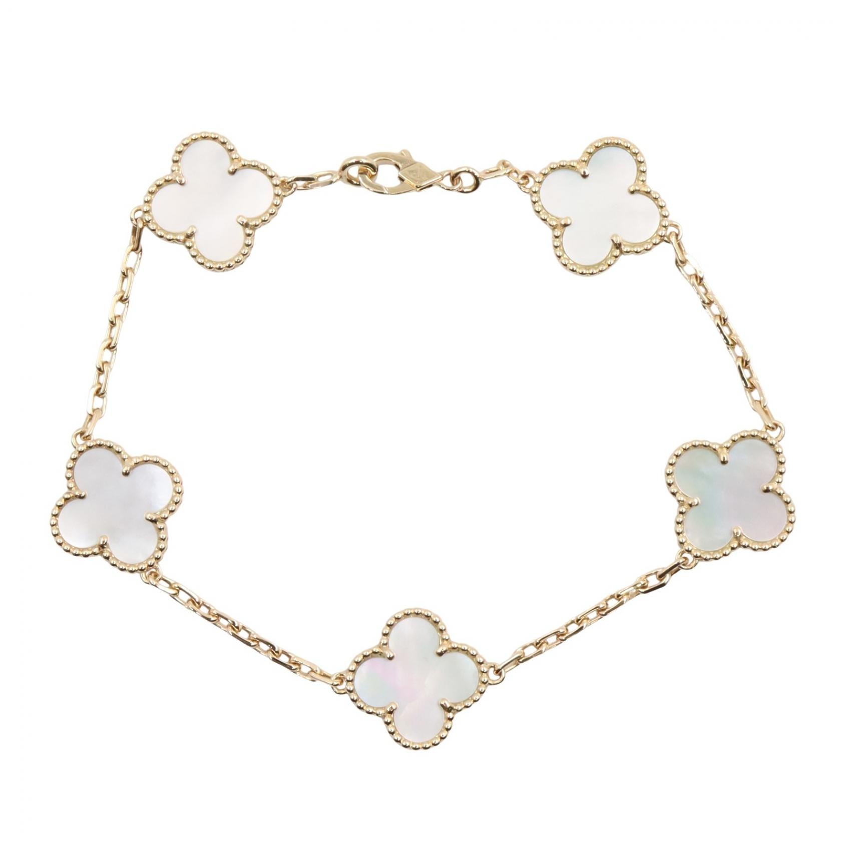 ヴァンクリーフ&アーペル Van Cleef & Arpels ヴィンテージアルハンブラ 5PD マザーオブパール ブレスレット ブレスレット アクセサリー K18(イエローゴールド) マザーオブパール レディース ゴールド系 / ホワイト系