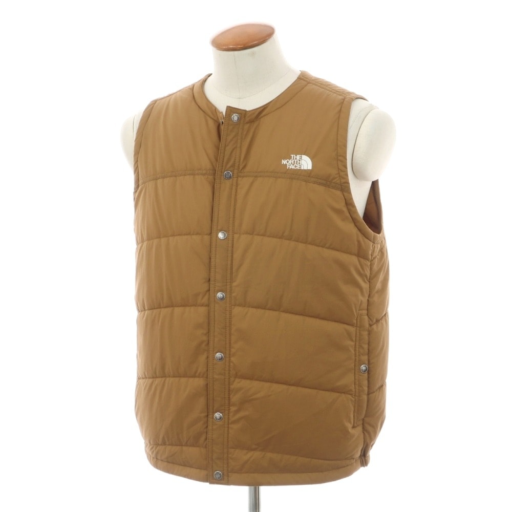 【中古】ザノースフェイス THE NORTH FACE meadow warm vest ナイロン 中綿ベスト ライトブラウン【サイズM】【メンズ】