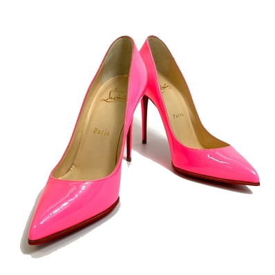 クリスチャンルブタン Christian Louboutin ピガール フォリーズ 3140495 エナメル パンプス パテントレザー 蛍光ピンク 美品