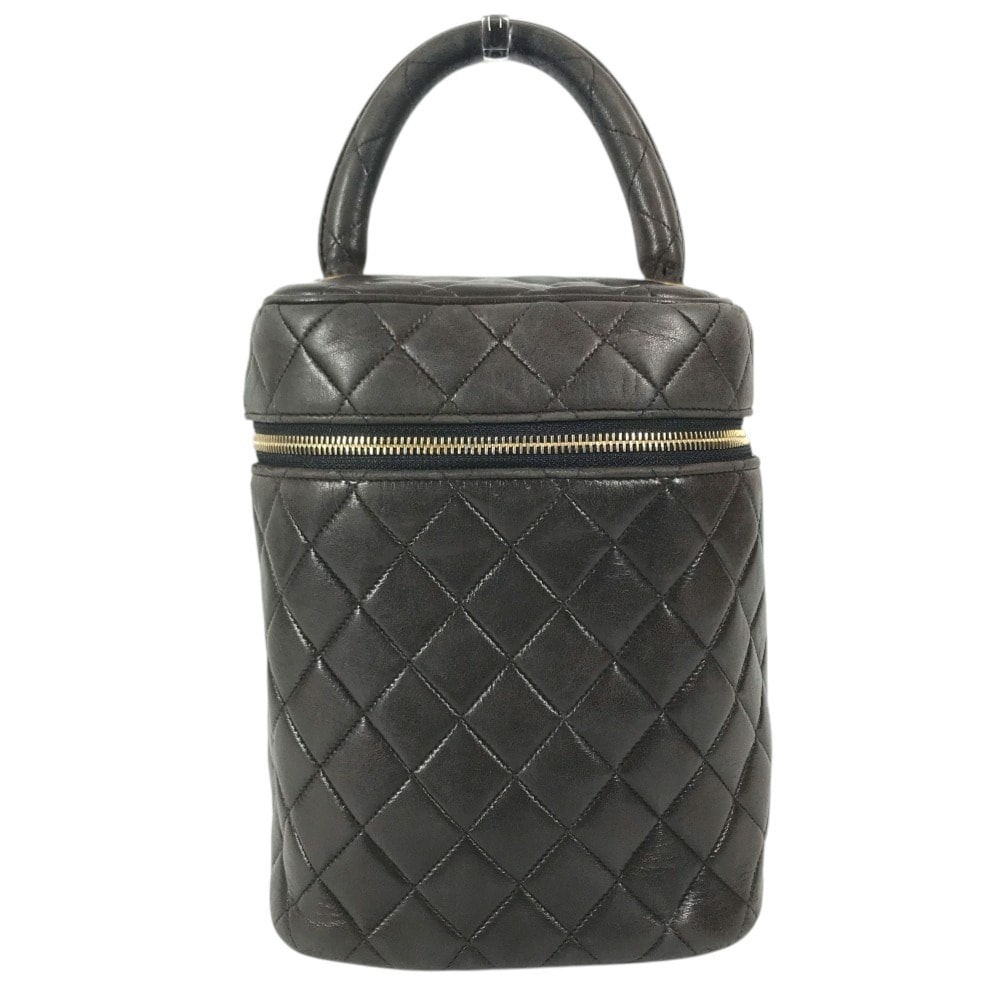 シャネル CHANEL マトラッセ キルティング バニティバッグ CC ココマーク ロゴ ヴィンテージ カバン  ボックス BOX メイクボックス ポーチ ハンドバッグ レザー ブラック