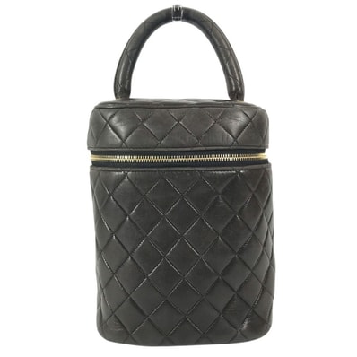 シャネル CHANEL マトラッセ キルティング バニティバッグ CC ココマーク ロゴ ヴィンテージ カバン ボックス BOX メイクボックス ポーチ ハンドバッグ レザー ブラック